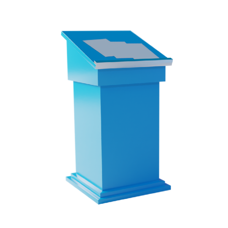 3D blue podium